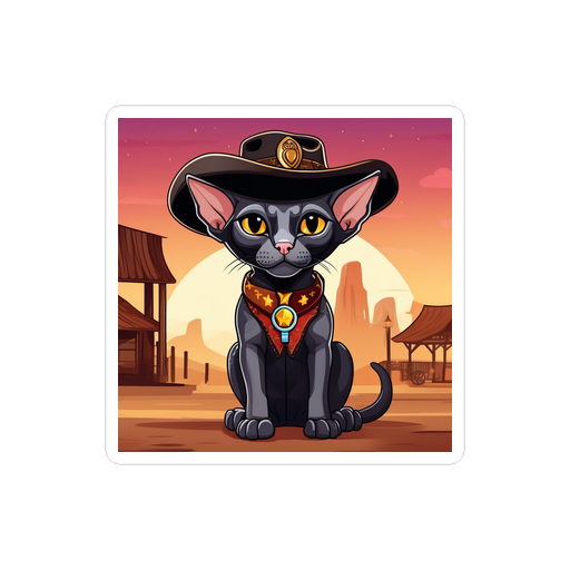 PugMug Custom Black Sphynx Cat Sticker