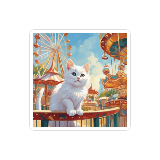 PugMug Custom White Companion Cat Sticker