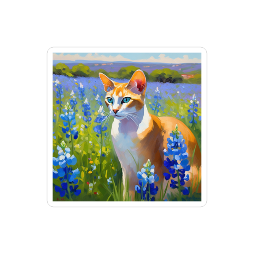 PugMug Custom White Abyssinian Cat Sticker