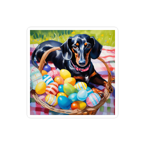 PugMug Custom Black Dachshund Sticker