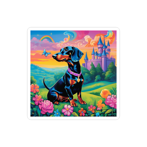 PugMug Custom Black Dachshund Sticker