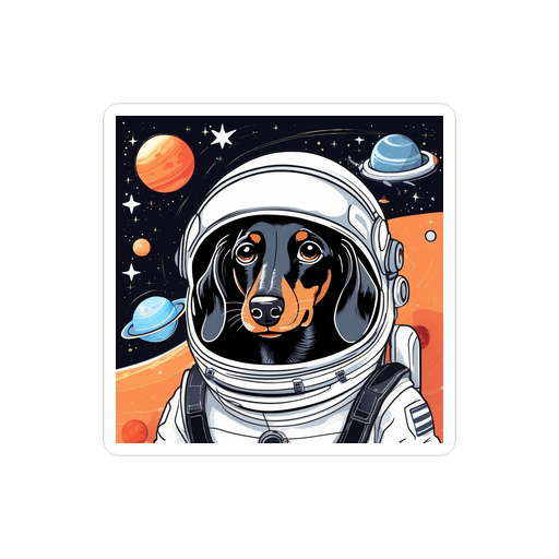 PugMug Custom Black Dachshund Sticker
