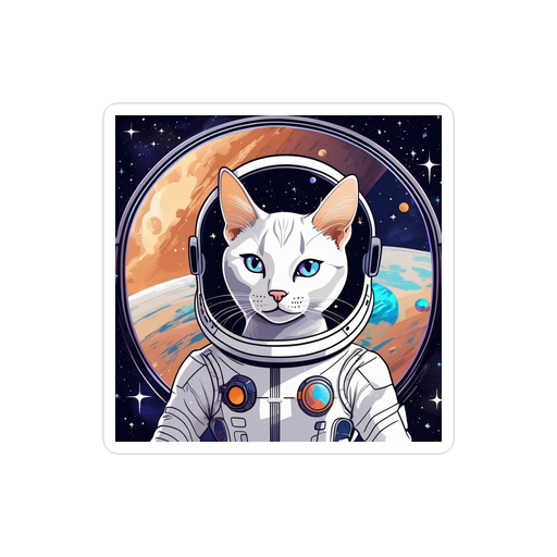 PugMug Custom White Abyssinian Cat Sticker