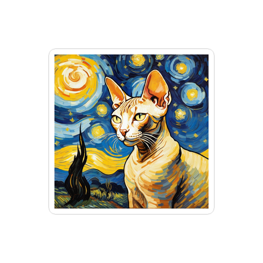 PugMug Custom Tabby Sphynx Cat Sticker