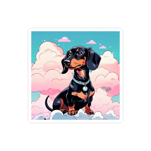 PugMug Custom Black Dachshund Sticker
