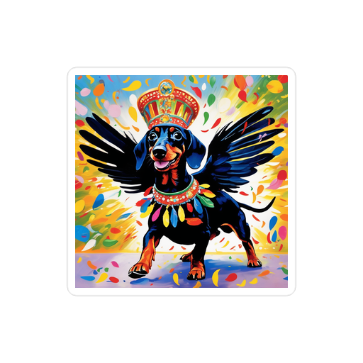 PugMug Custom Black Dachshund Sticker