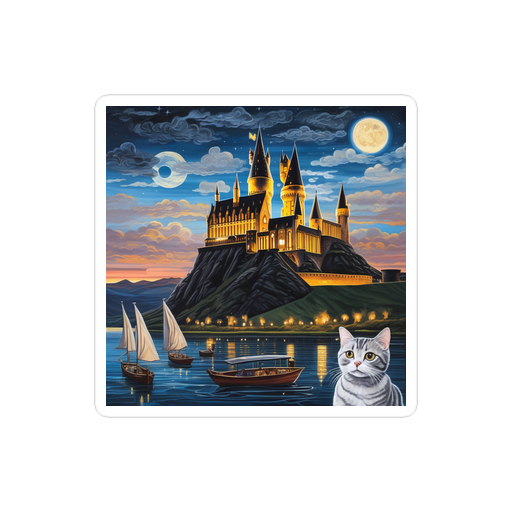 PugMug Custom Tabby Scottish Fold Cat Sticker