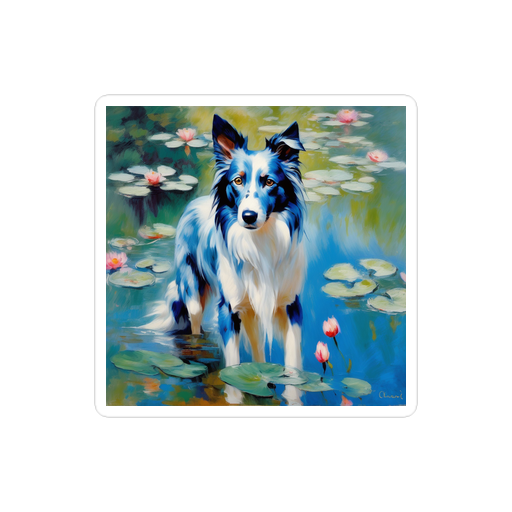 PugMug Custom Blue Merle Border Collie Sticker