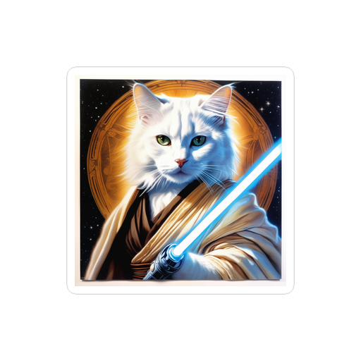 PugMug Custom White Companion Cat Sticker