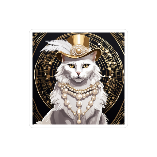 PugMug Custom White Companion Cat Sticker