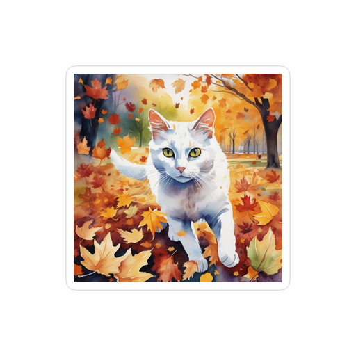 PugMug Custom White Companion Cat Sticker