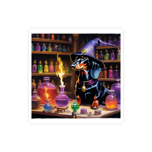 PugMug Custom Black Dachshund Sticker