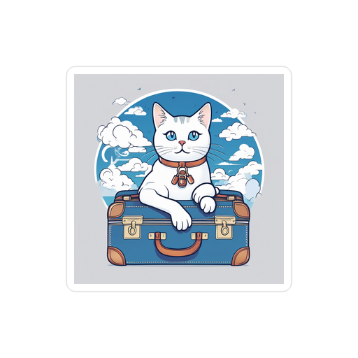 PugMug Custom White Companion Cat Sticker