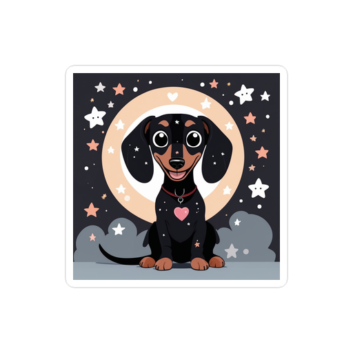 PugMug Custom Black Dachshund Sticker