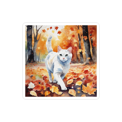 PugMug Custom White Companion Cat Sticker