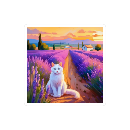 PugMug Custom White Companion Cat Sticker