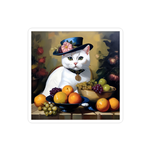 PugMug Custom White British Shorthair Cat Sticker