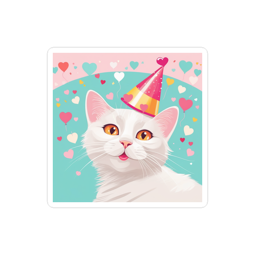 PugMug Custom White Companion Cat Sticker