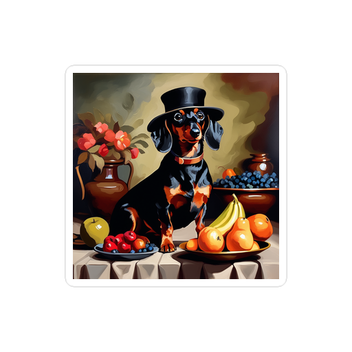 PugMug Custom Black Dachshund Sticker