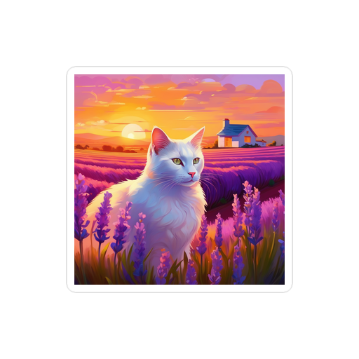 PugMug Custom White Companion Cat Sticker