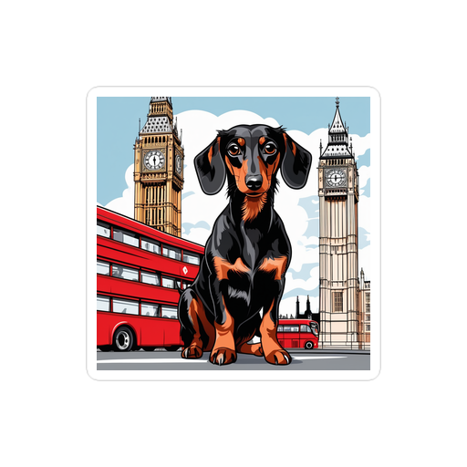 PugMug Custom Black Dachshund Sticker