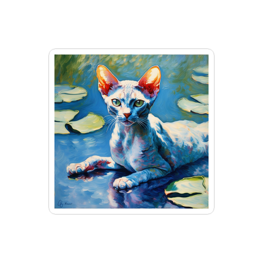 PugMug Custom Tabby Devon Rex Cat Sticker
