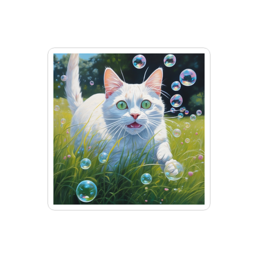 PugMug Custom White Companion Cat Sticker