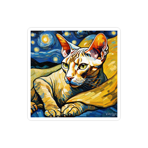 PugMug Custom Tabby Sphynx Cat Sticker