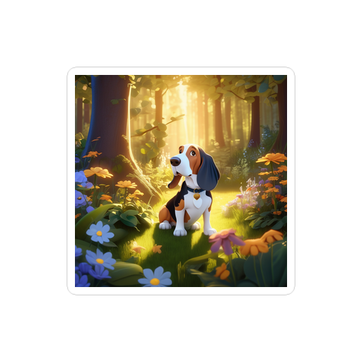 PugMug Custom Basset Hound Sticker