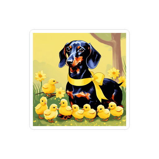 PugMug Custom Black Dachshund Sticker