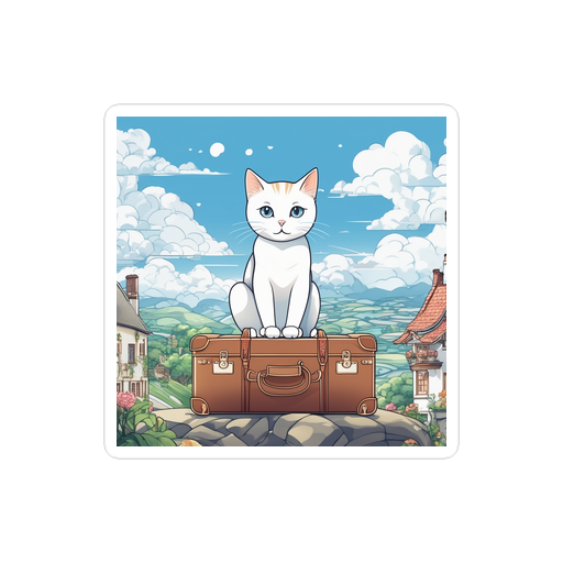 PugMug Custom White Companion Cat Sticker