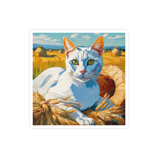 PugMug Custom White American Shorthair Cat Sticker