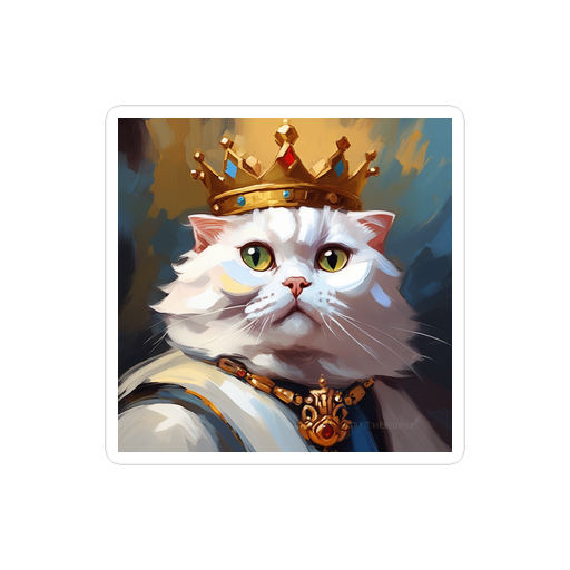 PugMug Custom White Scottish Fold Cat Sticker