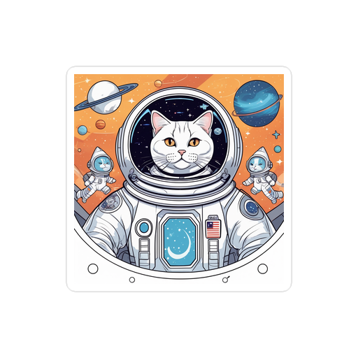 PugMug Custom White British Shorthair Cat Sticker