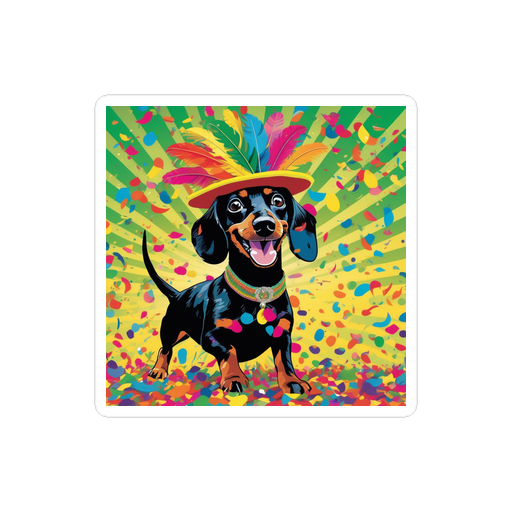 PugMug Custom Black Dachshund Sticker