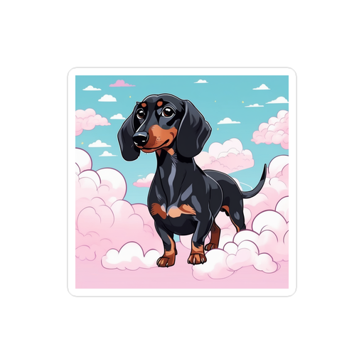PugMug Custom Black Dachshund Sticker