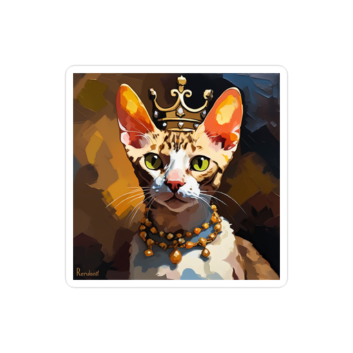 PugMug Custom Tabby Devon Rex Cat Sticker