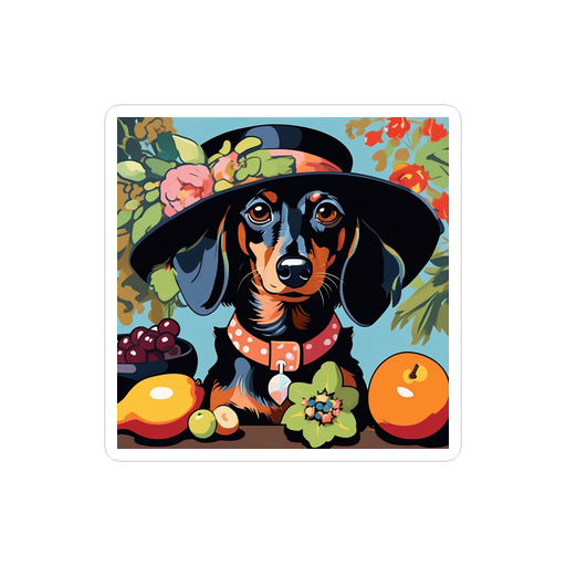 PugMug Custom Black Dachshund Sticker