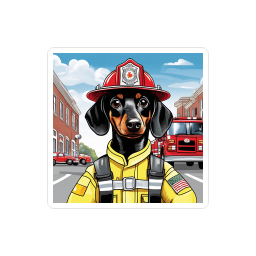 PugMug Custom Black Dachshund Sticker