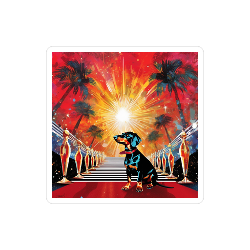 PugMug Custom Black Dachshund Sticker