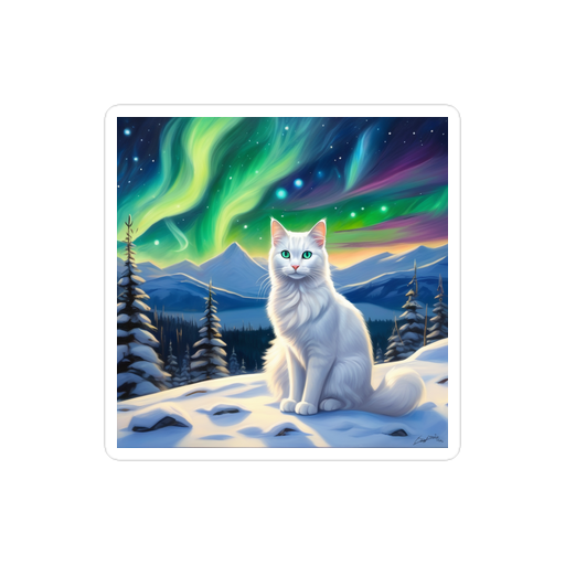 PugMug Custom White Companion Cat Sticker