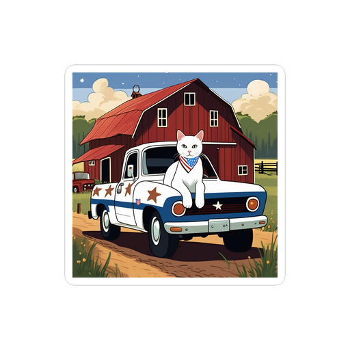 PugMug Custom White Companion Cat Sticker