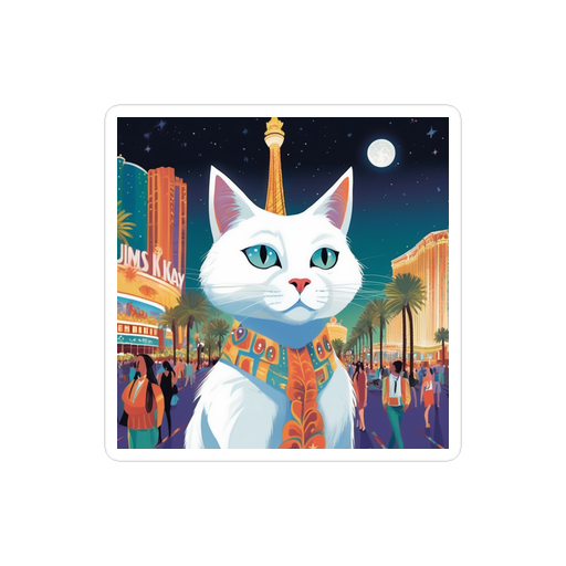 PugMug Custom White Companion Cat Sticker