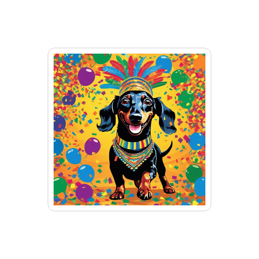 PugMug Custom Black Dachshund Sticker