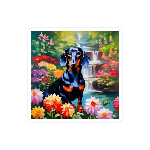 PugMug Custom Black Dachshund Sticker