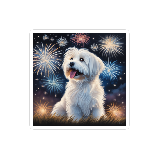 PugMug Custom White Havanese Dog Sticker