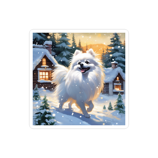 PugMug Custom White Pomeranian Sticker