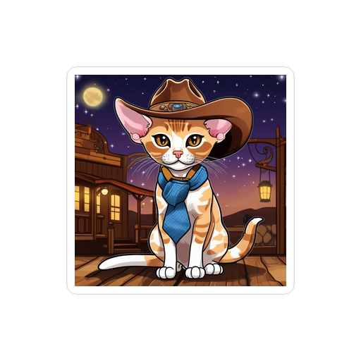 PugMug Custom Tabby Devon Rex Cat Sticker