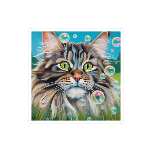 PugMug Custom Tabby Maine Coon Cat Sticker