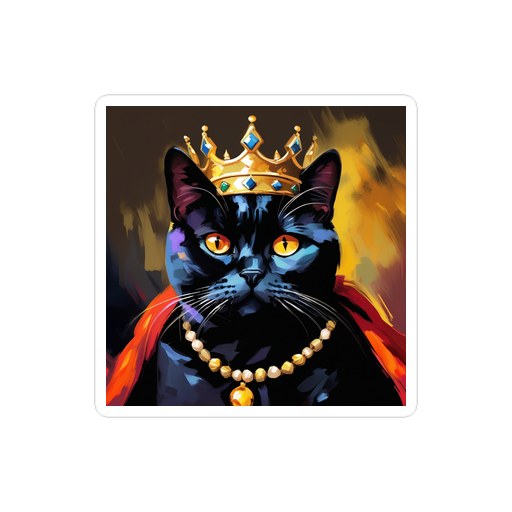 PugMug Custom Black British Shorthair Cat Sticker